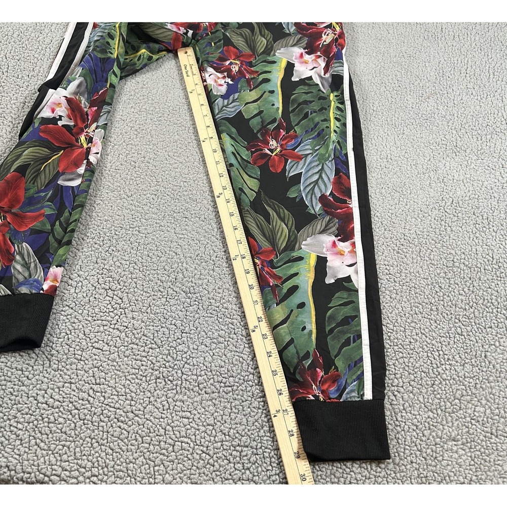 C&C California Pants Womens Large Multicolor Tropical Floral Jogger Side Stripe - Picture 9 of 16